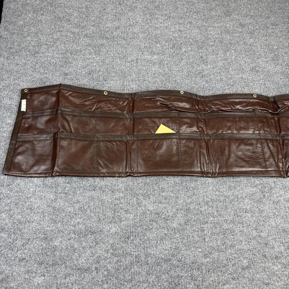 Allen Hanging Vinyl Storage Organizer Brown Wall Mount Pocket Rack Model 18010